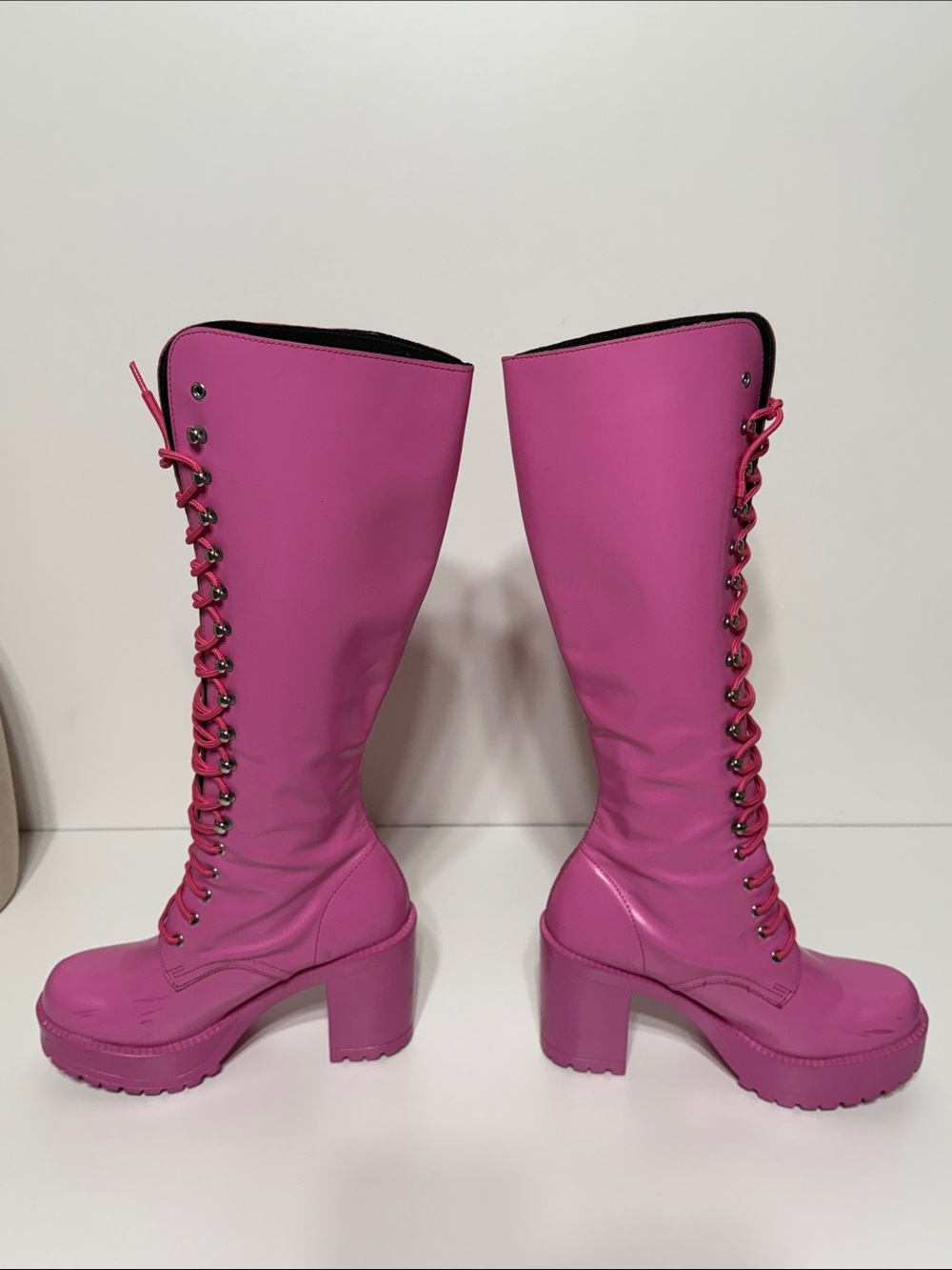 ROC Boots Australia “Lash” Leather Knee-High Lace-Up Platform Boots Rare - Picture 5 of 17